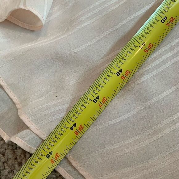 Vintage 1970s Pink Sheer Stripe Tie Secretary Midi Dress Summer Small S - Picture 7 of 7